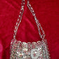 Metal & Dangling Crystal Charms Bag Style Paco Rabanne