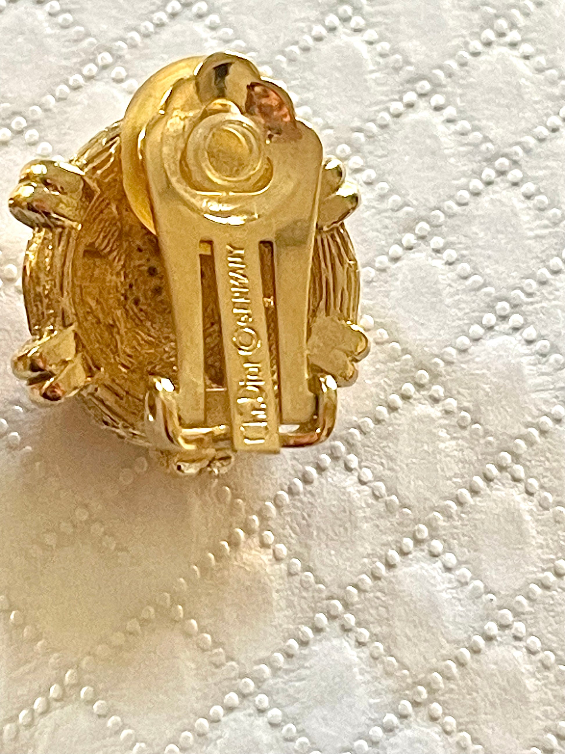 Signed Christian Dior vintage earrings hallmark made in Germany