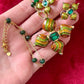 Green Agate Necklace Vintage Cross Design Enameled Jewelry Set Inspiration 90’s Yves Saint Laurent