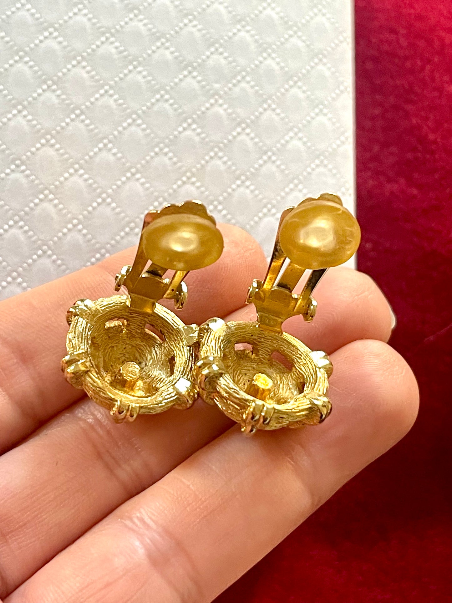 Christian Dior Vintage Button Earrings