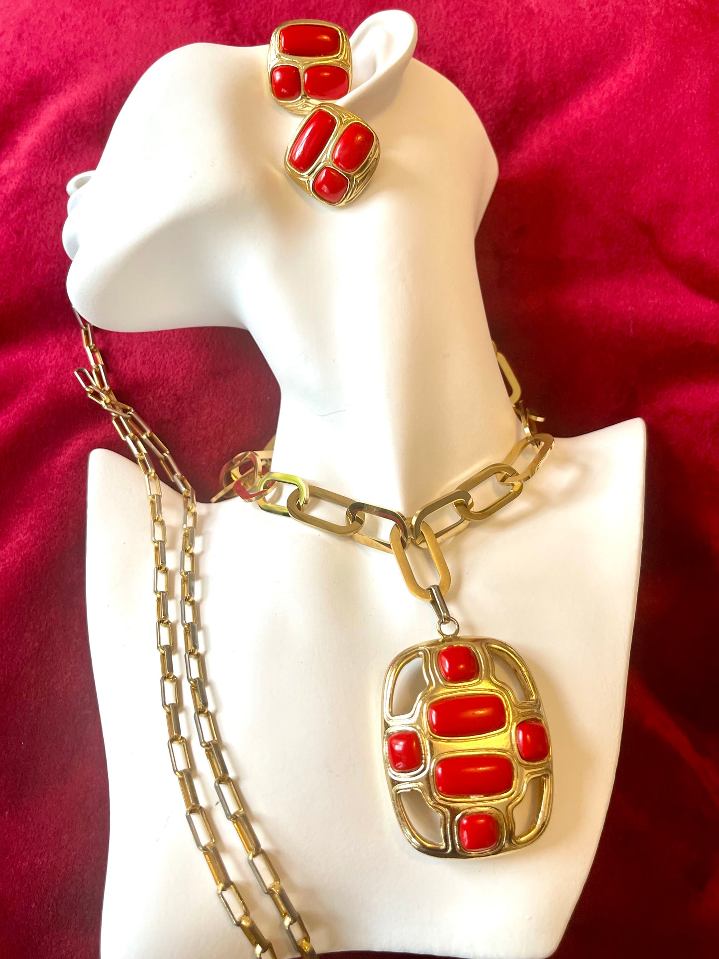 Conjunto de joyería de moda de los años 80 de Orena