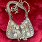 Large Metal Shoulder Bag Crystal Charms Brooches Style Paco Rabanne