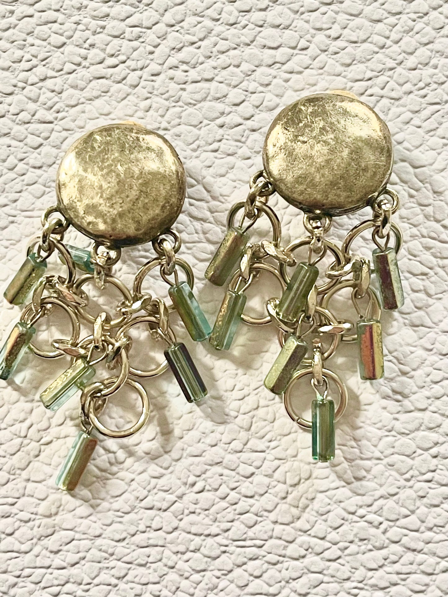 Pendientes vintage de plata vieja con efecto perla de Paco Rabanne