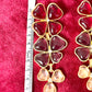 Boucles d'oreilles coeur trèfle déclaration or jaune rouge