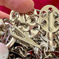 Micro Metal Phone Holder Bag  Removable Crystal Brooches Style Paco Rabanne
