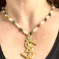 YSL Refurbished Enameled Gold Vintage Charm Pendant Pearl Necklace