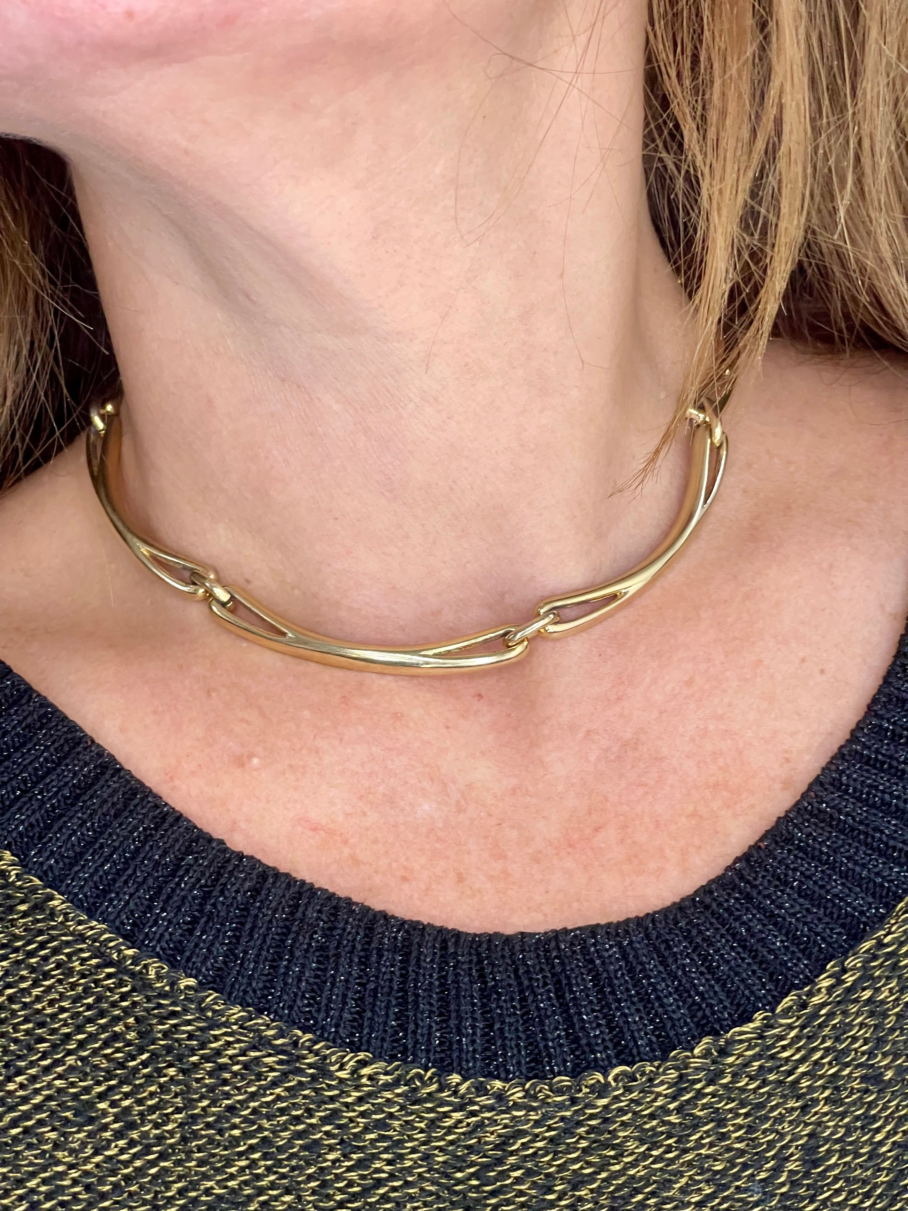 Vintage 1980s Dior Gold Link Necklace- Signed Christian Dior