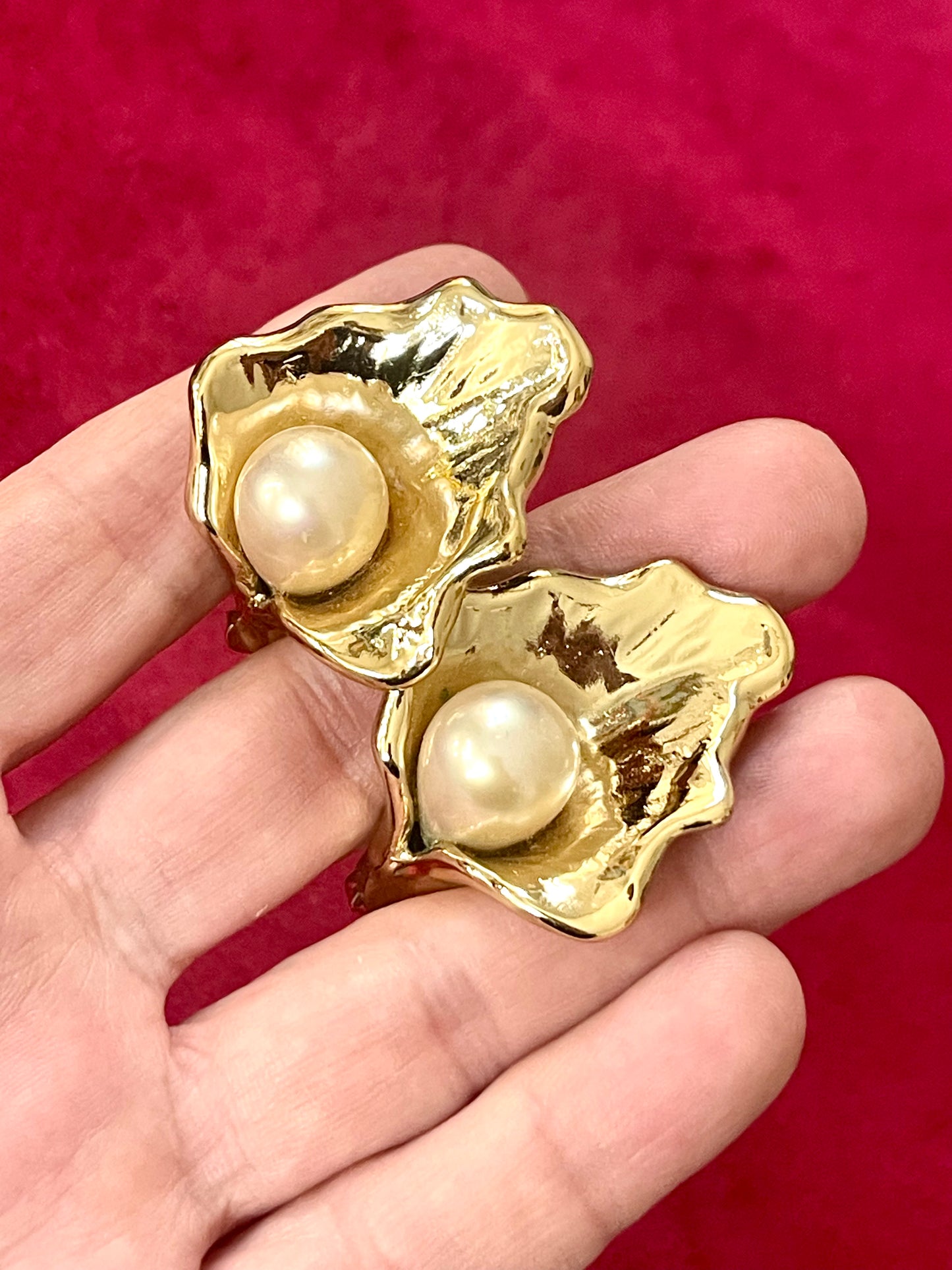 Vintage Yves Saint Laurent Calla Lily Pearl Earrings