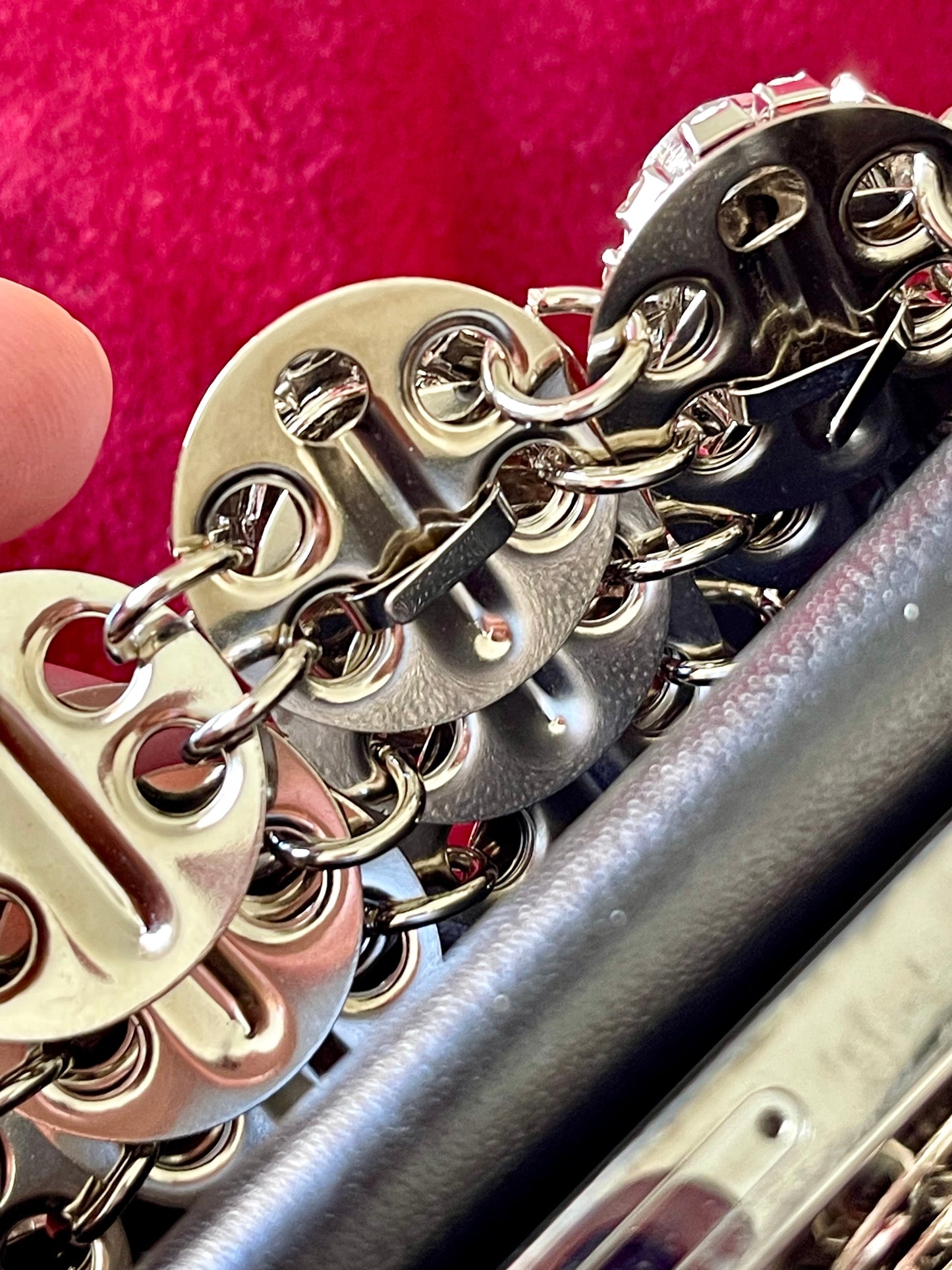 Metal Crystal Charms Bag Phone Holder Style Paco Rabanne