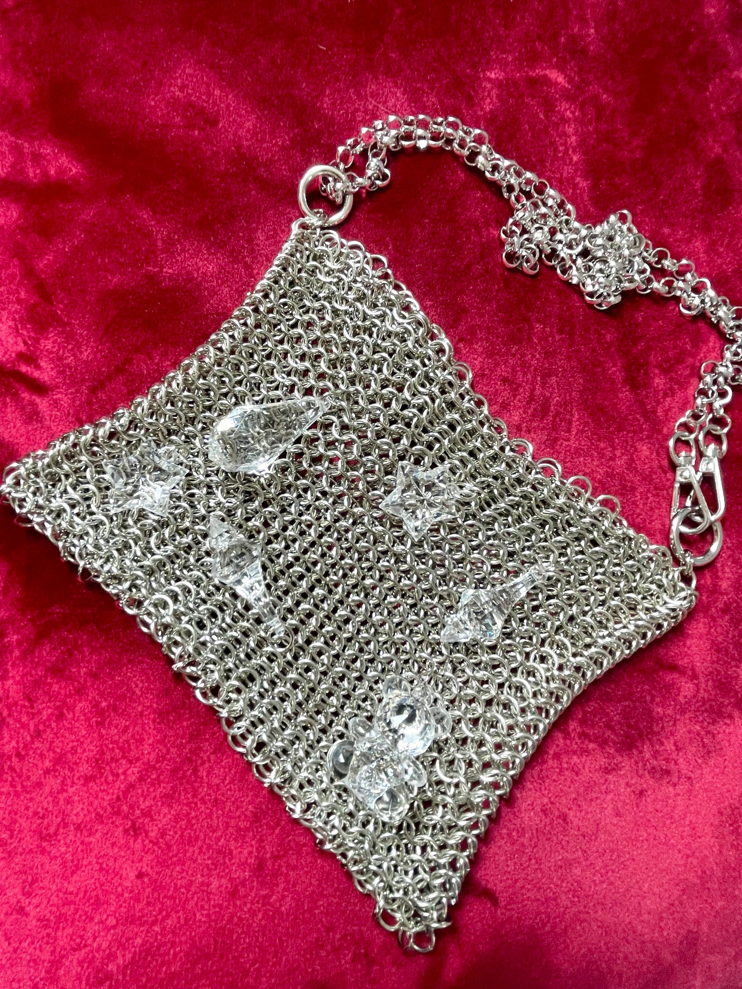 Bolso De Hombro Con Aros De Metal Estilo Paco Rabanne Charms Acrílicos