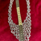 Silver Metal Scarf Necklace Arabesque Style