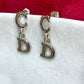 Pendientes vintage Christian Dior chapados en oro blanco de 18 kg