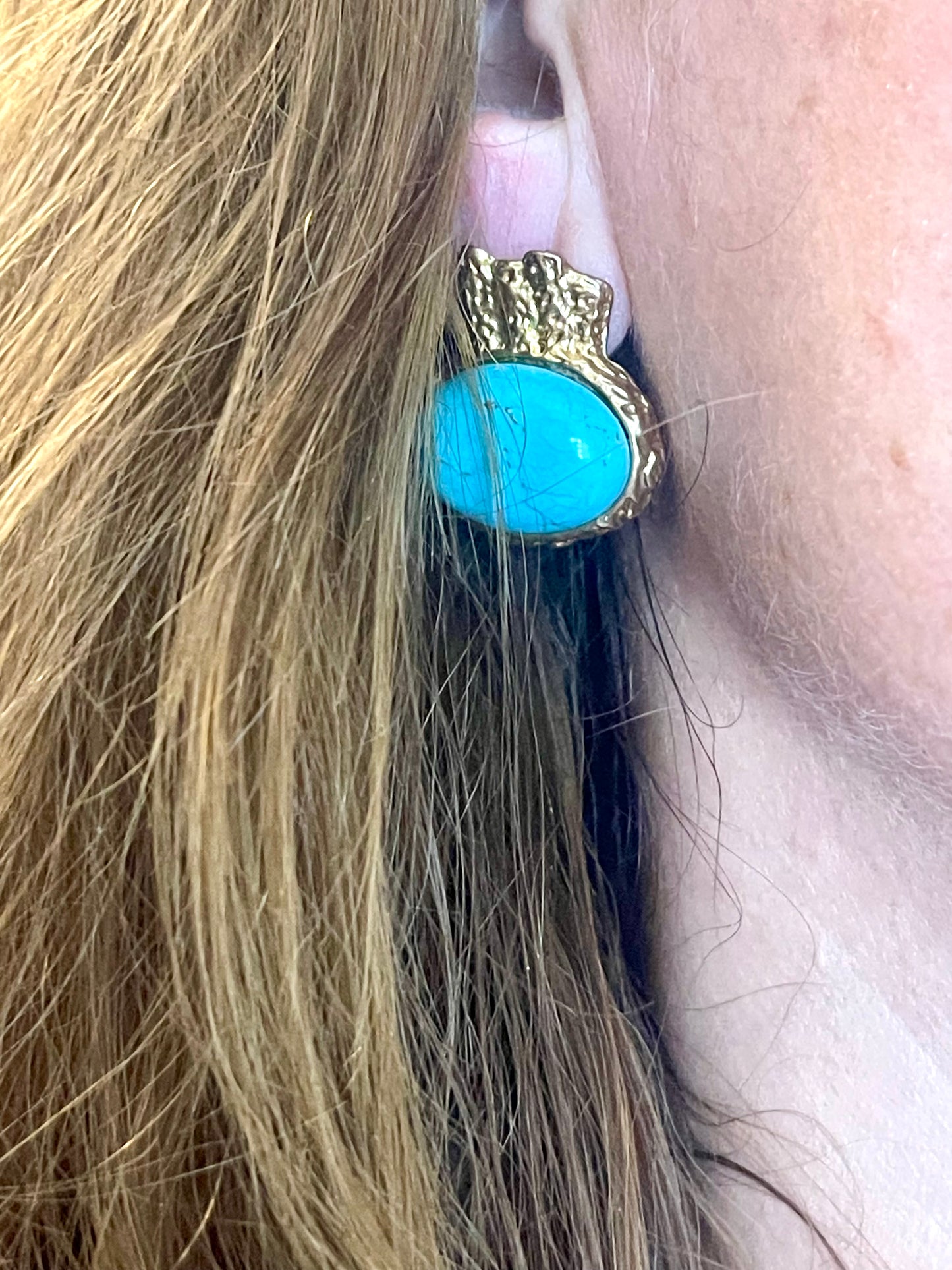 Sac vintage Yves Saint Laurent Arty turquoise et or