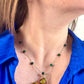 Green Agate Necklace Vintage Cross Design Enameled Jewelry Set Inspiration 90’s Yves Saint Laurent