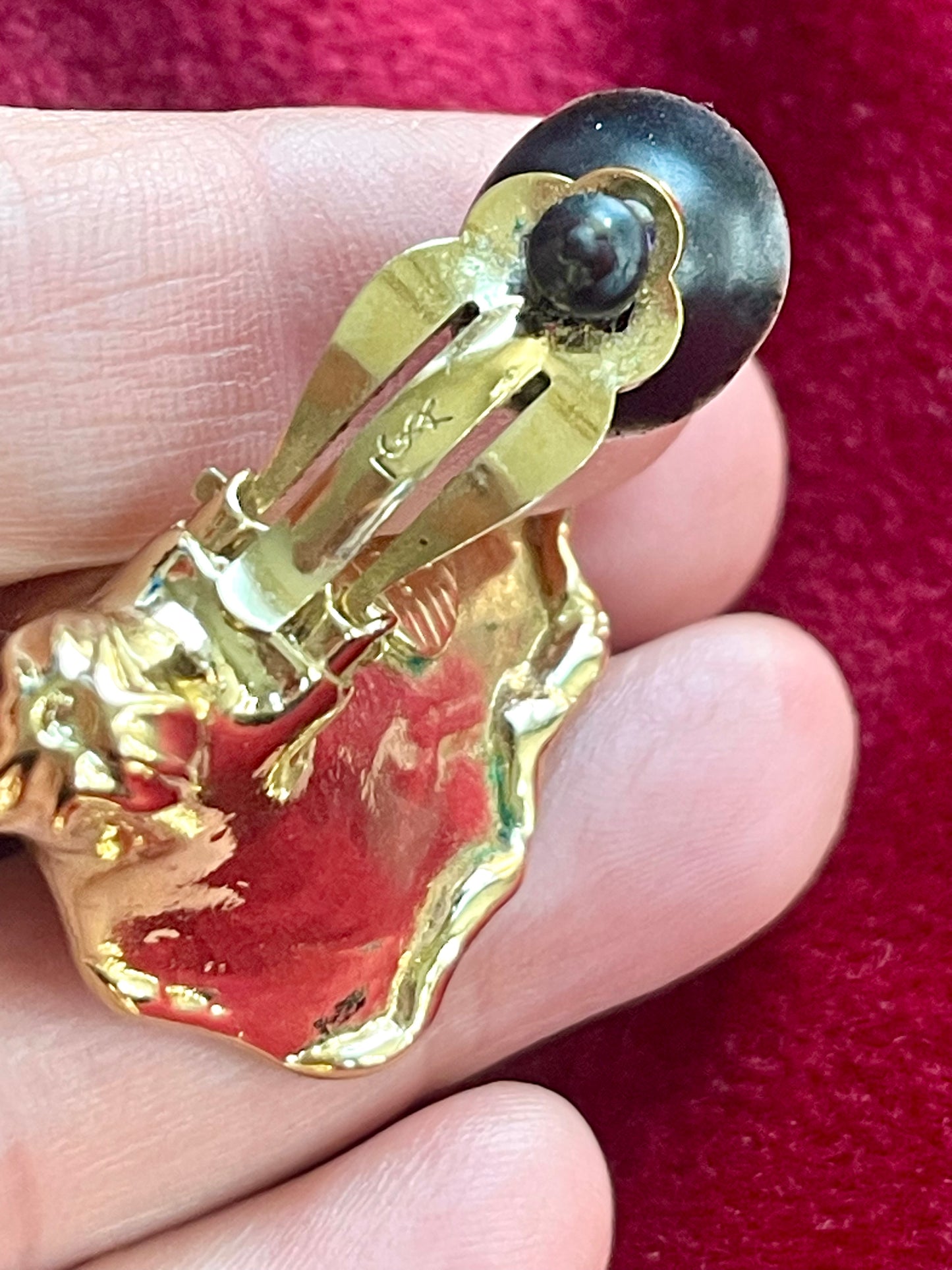 Vintage Yves Saint Laurent Calla Lily Pearl Earrings