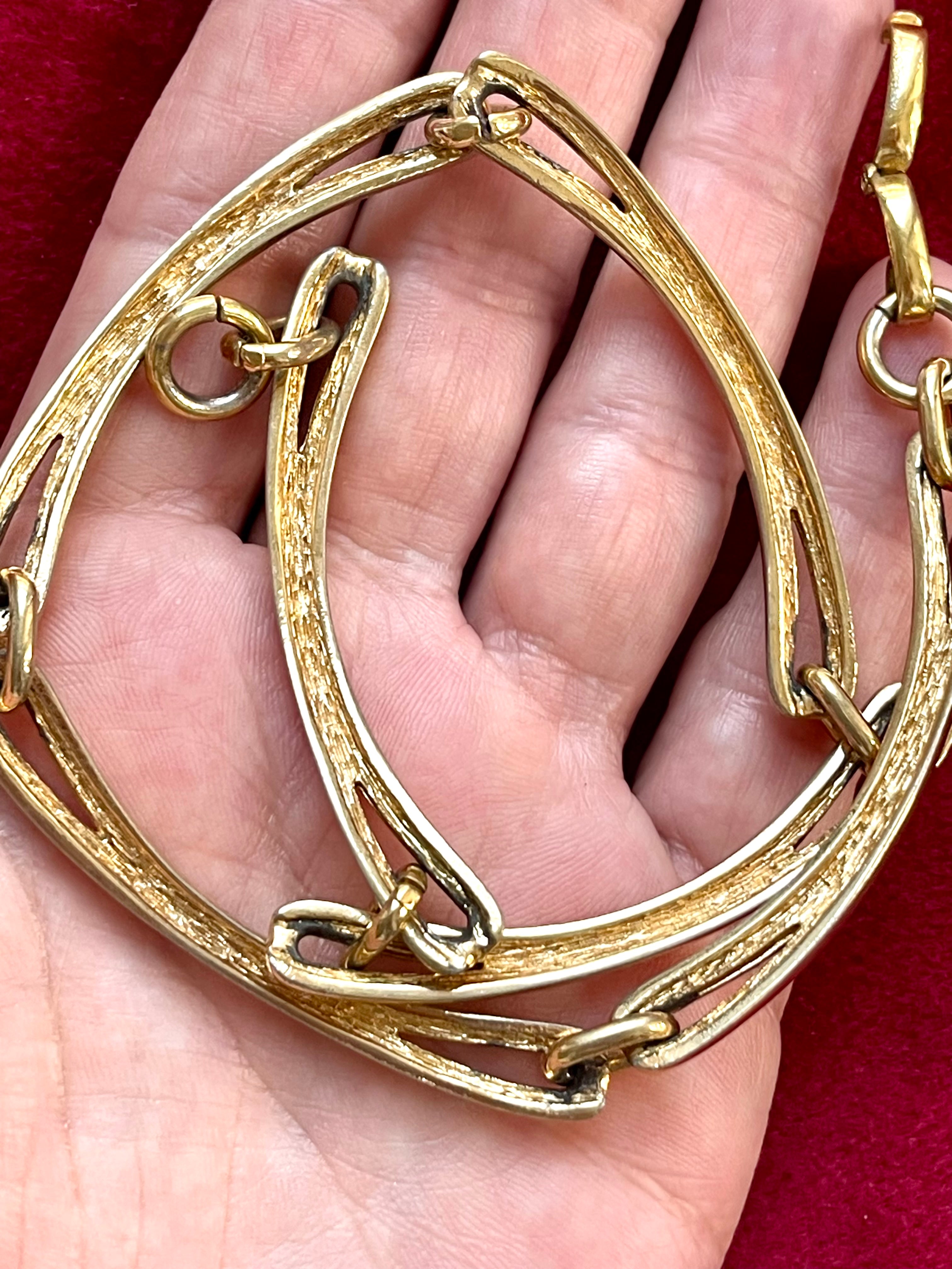 Vintage 1980s Dior Gold Link Necklace- Signed Christian Dior