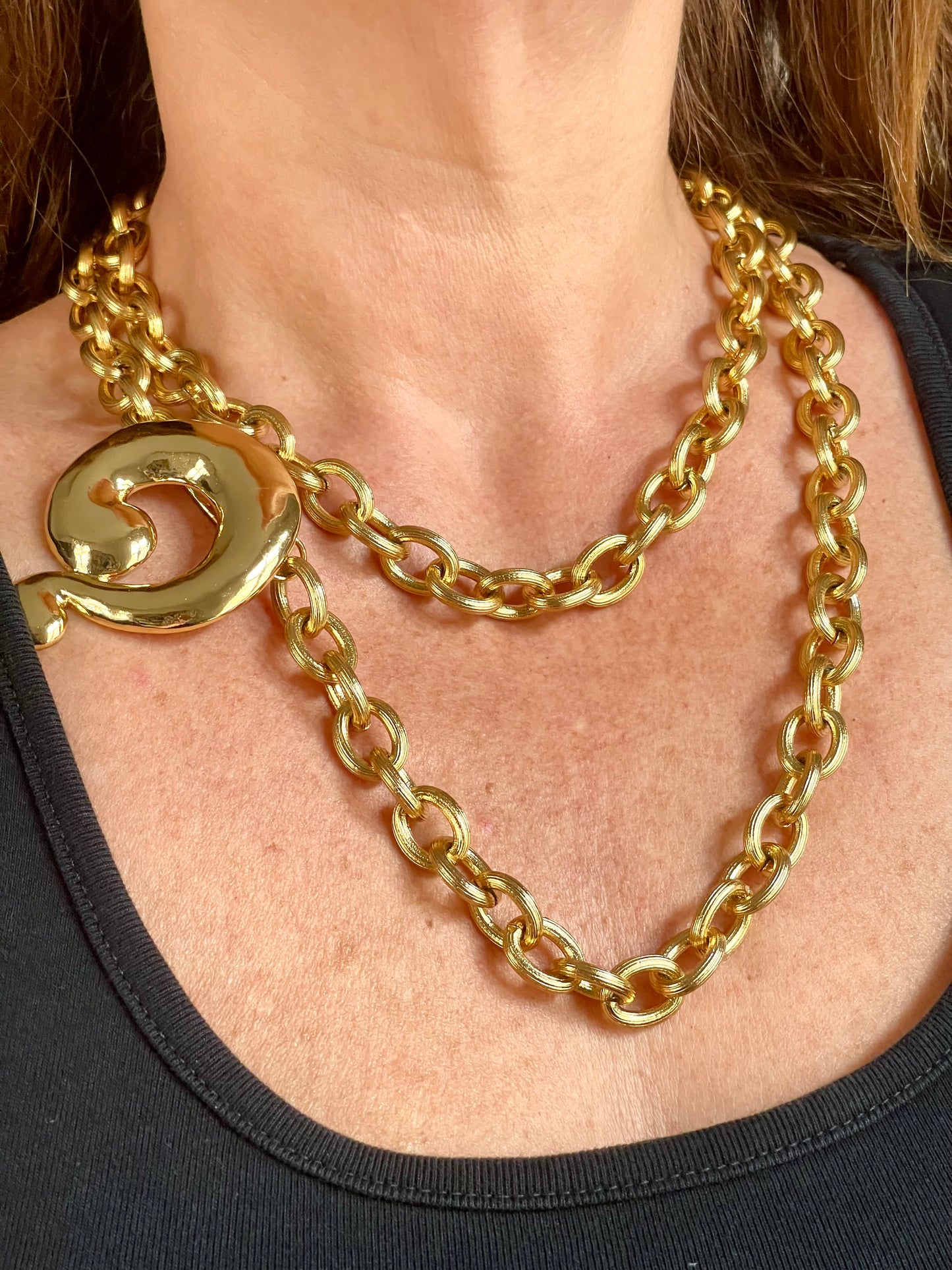 Question Mark Vintage Scarf Holder Pendant Yves Saint Laurent