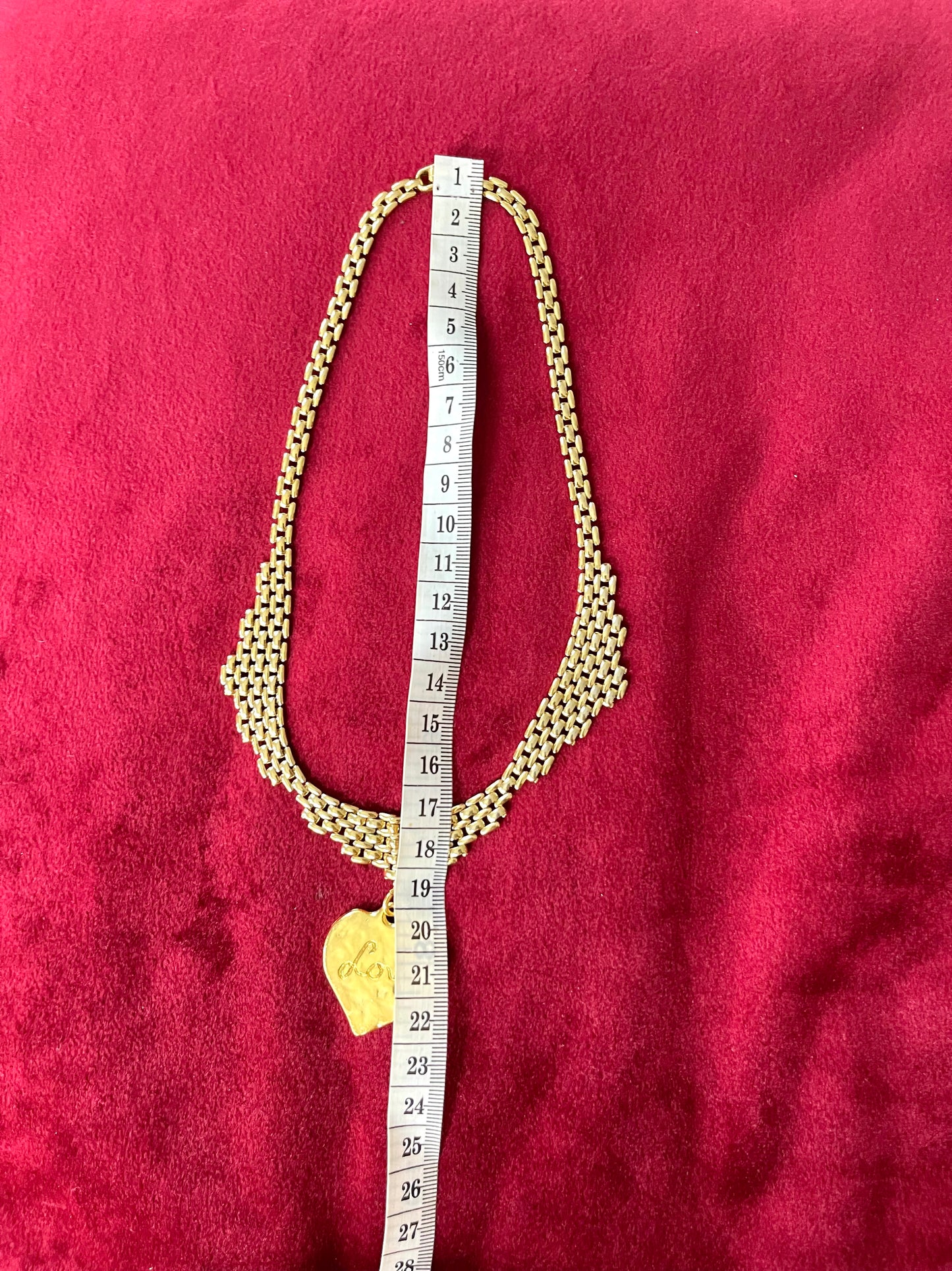 Refurbished18KG Vintage Yves Saint Laurent Love Pendant Monet Necklace