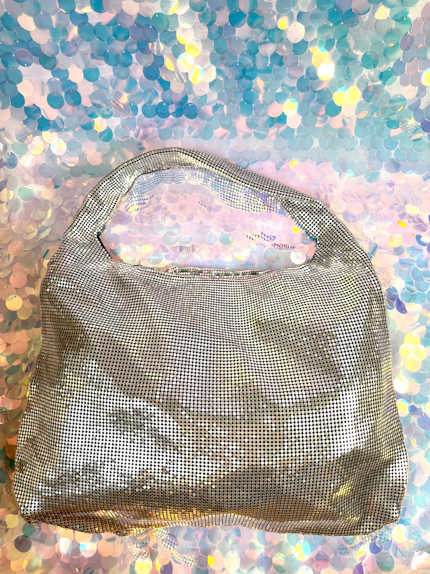 Silver Pixel Metal Tote Bag Style Paco Rabanne