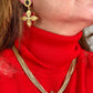 Boucles d'oreilles pique rouge style Christian Lacroix Yves Saint Laurent Vintage