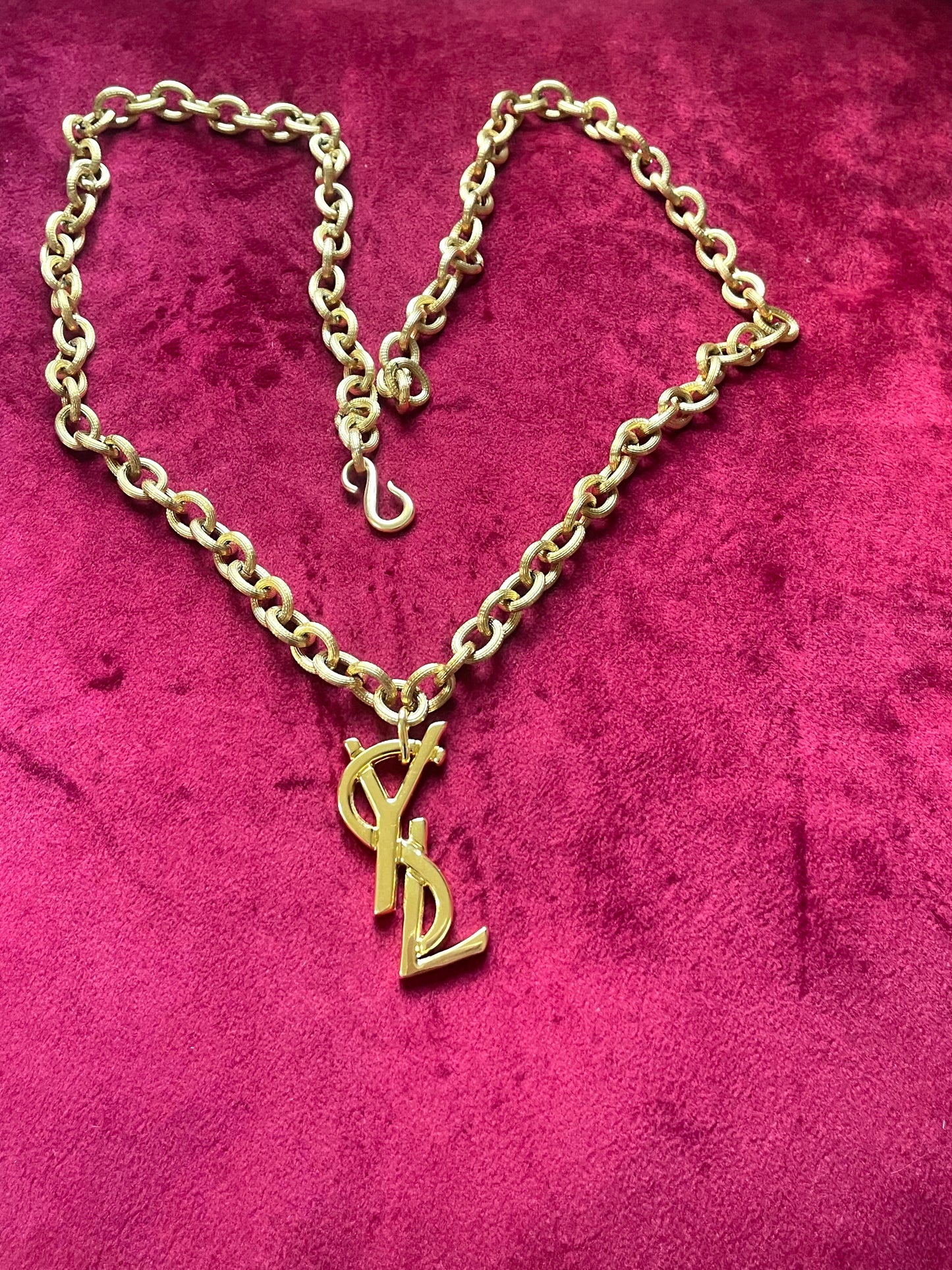 Vintage Yves Saint Laurent Upcycled Authentic Bag Charm Pendant Necklace / Belt