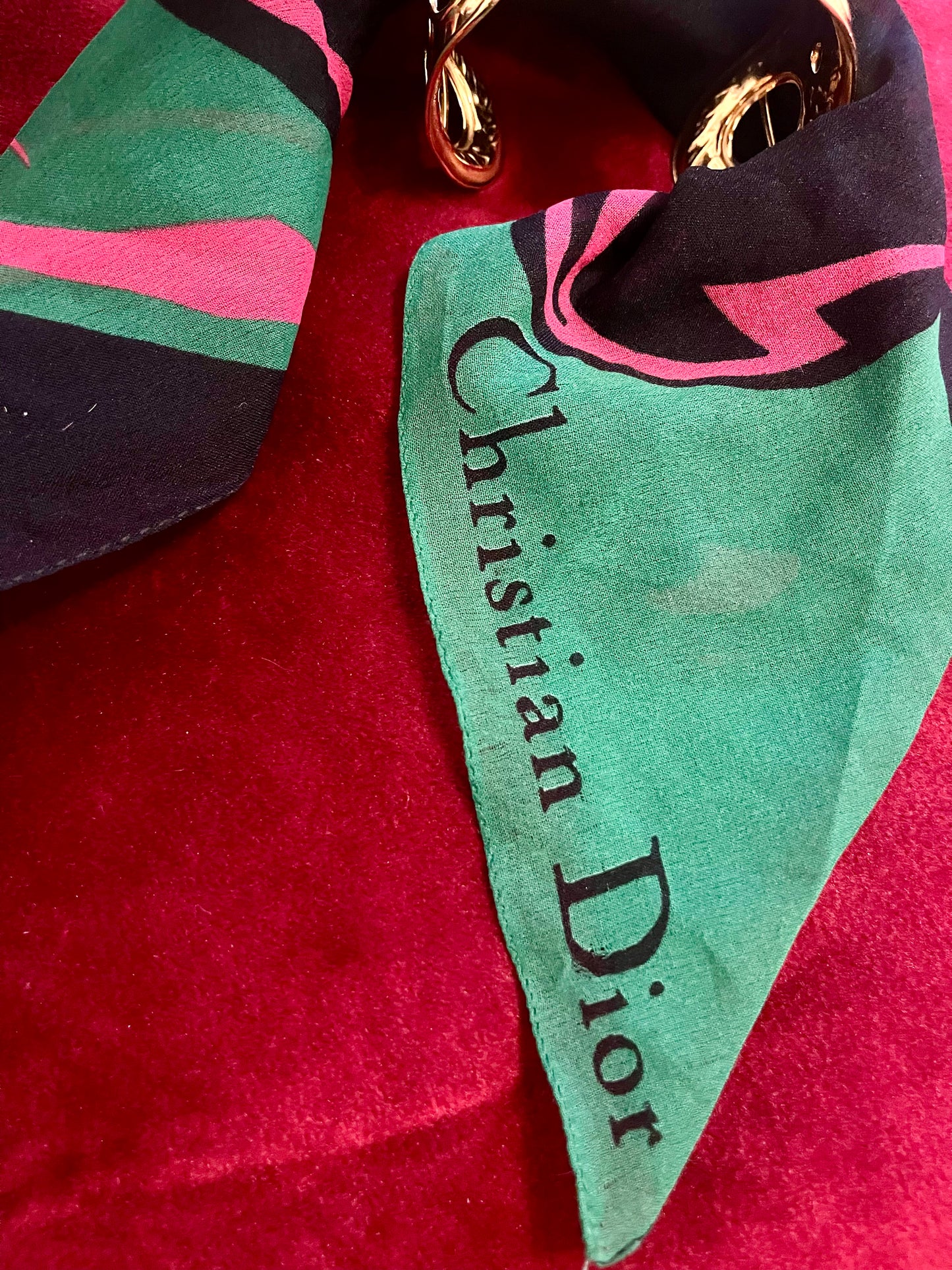 Christian Dior Vintage Scarf Gold Bracelet