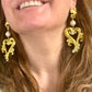 Arty Gold Heart Pearl Rhinestones Earrings Style Vintage Christian Lacroix Yves Saint Laurent