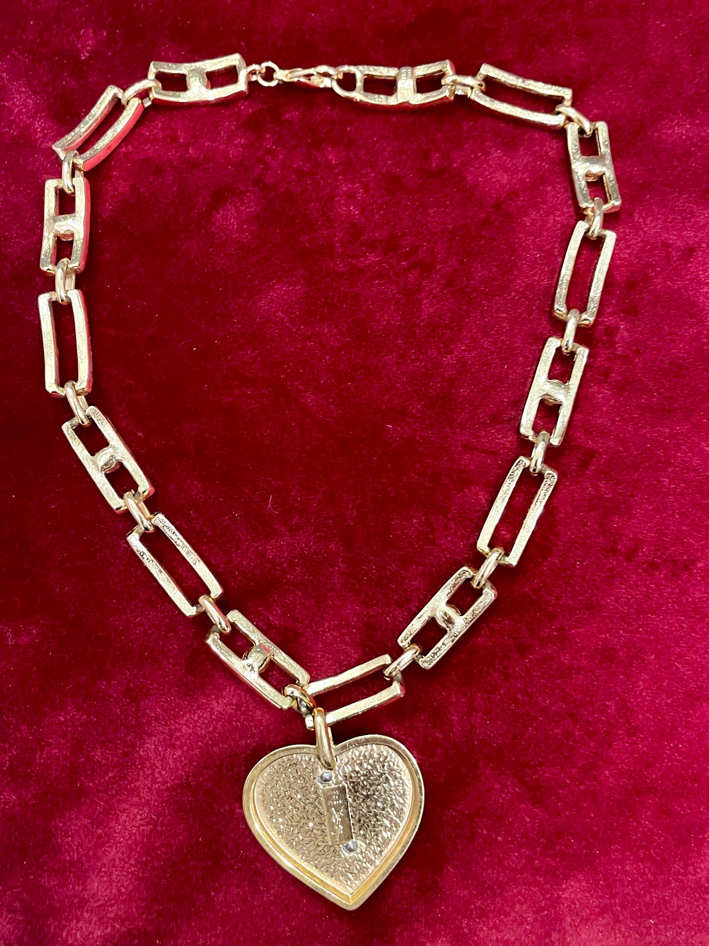 Vintage Yves Saint Laurent Authentic Heart Pendant Orena Necklace