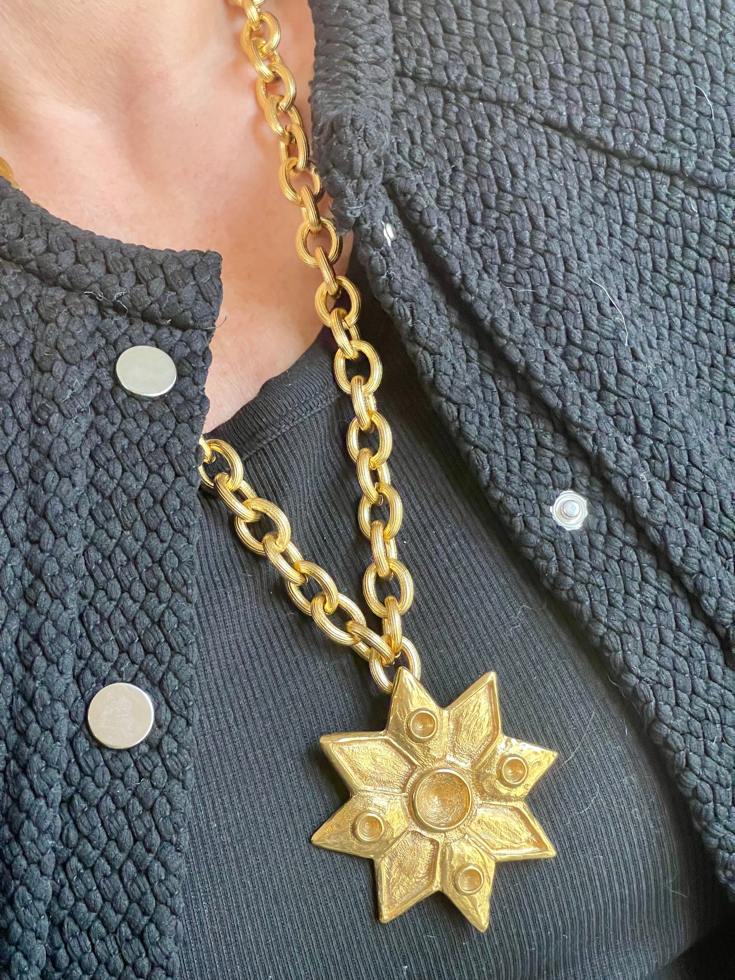 Collier pendentif étoile rare vintage Yves Saint Laurent