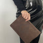 Pochette Dior en daim marron