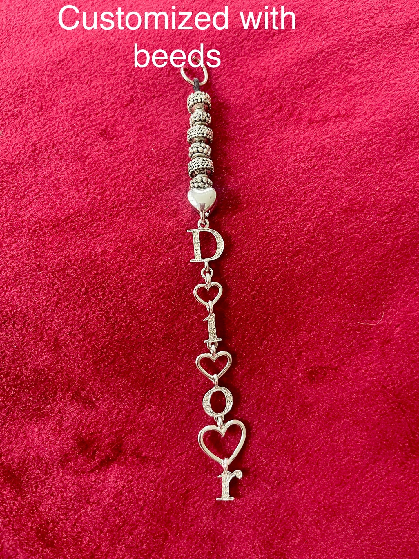 Collar con colgante convertible reciclado con dije para teléfono Dior auténtico