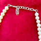 YSL silver authentic clasp on faux pearl Yves Saint Laurent vintage 80 classic necklace 