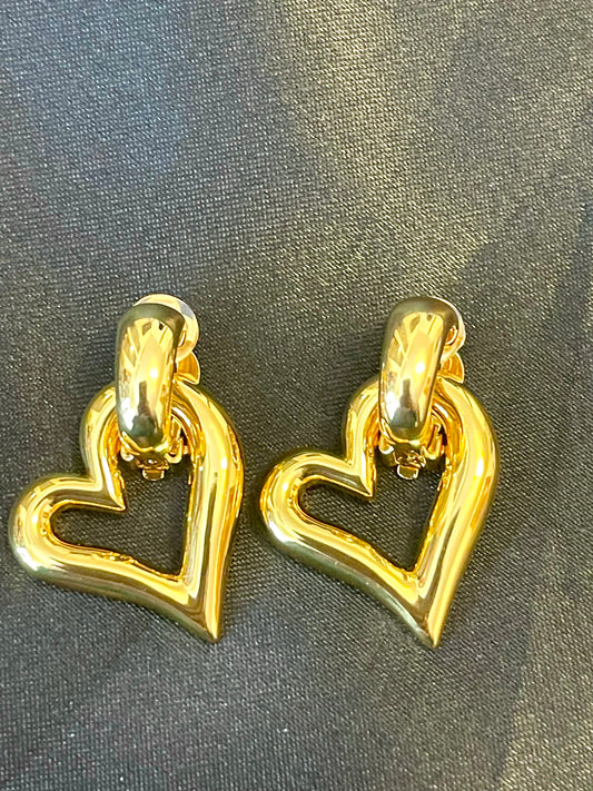 Pendientes Arty con forma de corazón Remake, diseño vintage de los años 90