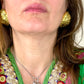 Vintage 80’s clip on earrings, repurposed with 18KG classic designer collectibles worn