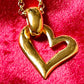 Colgante de corazón auténtico de Yves Saint Laurent, collar con dijes de corazón y cuentas