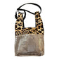 Paco Rabanne gold pixel metal and panther fur shoulder bag 