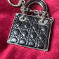 Dior lady Dior vintage authentic collectible Christian Dior Parfums accessories leather keychain charm mirror lipgloss makeup 