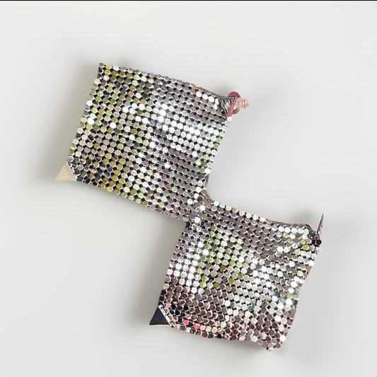 Dangling Silver pixel earrings
