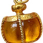 Yves Saint Laurent Champagne refurbished vintage pendant front view signed YSL with rope like detail