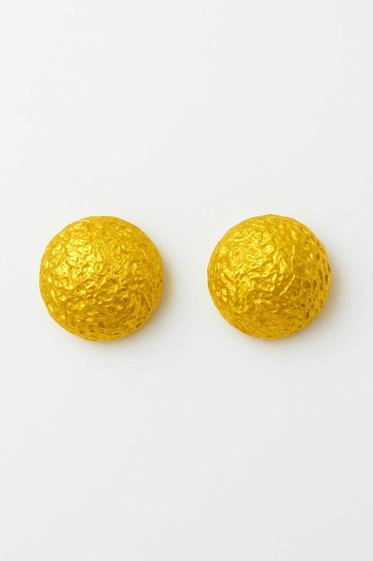 Yves Saint Laurent Vintage 80’s Gold Tone Button Earrings Repurposed 18K Gold