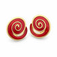 Yves Saint Laurent Vintage Red Swirl Gold Tone Earrings Rare