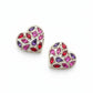 Saint Laurent colored crystal heart earrings
