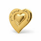 Yves Saint Laurent vintage gold plated repurposed 18KG  Arty Heart brooch on white background 