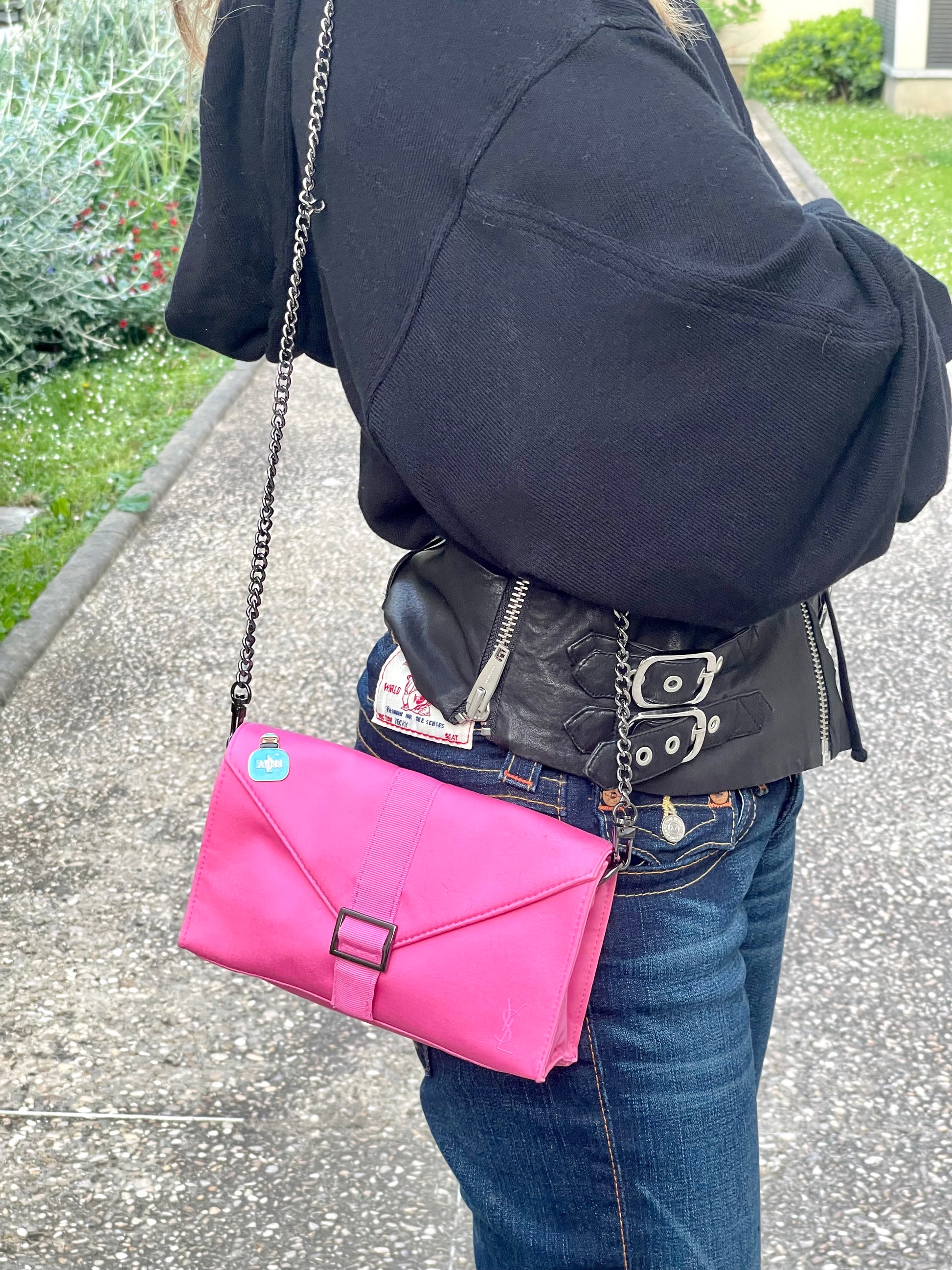 Up cycled YSL pink pouch