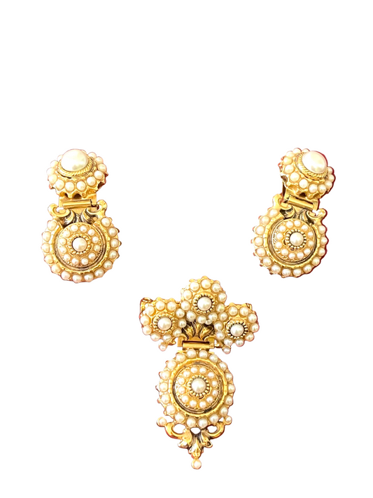 Rossi Vintage 80’s Brooch & Earrings Set