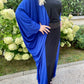 Robe abaya à sequins bleus et noirs faite à la main