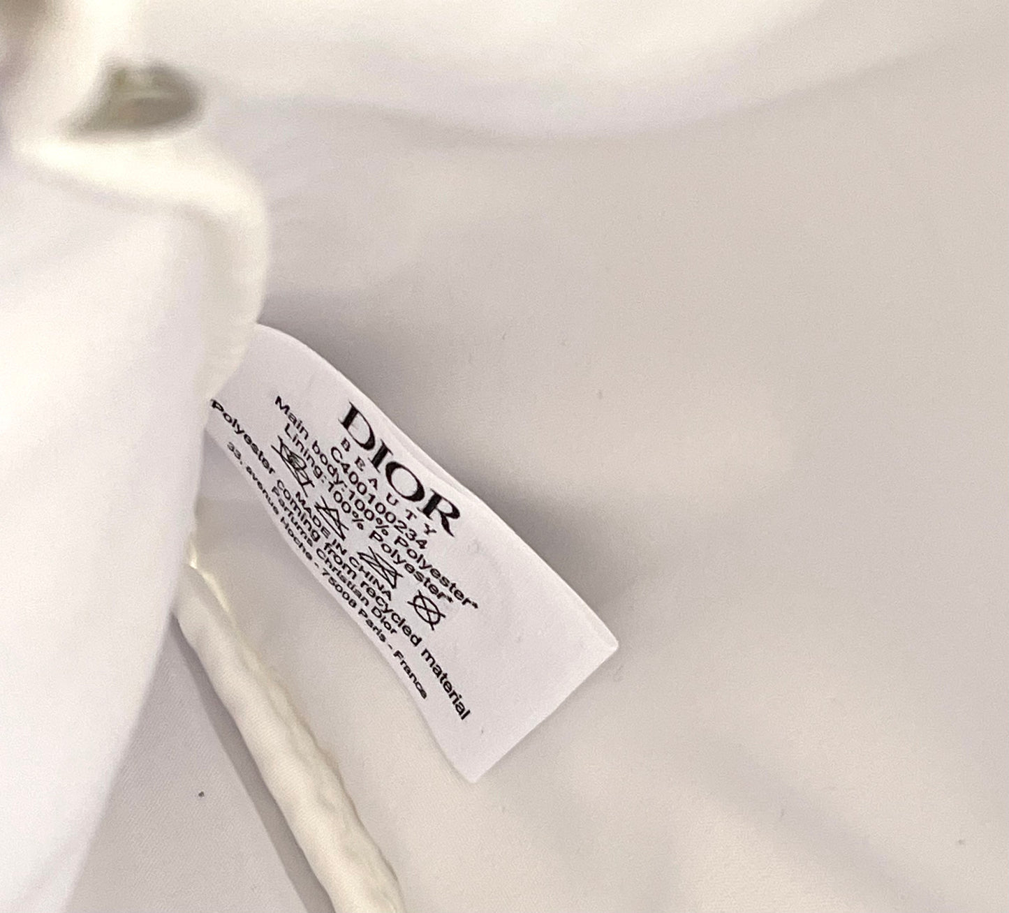 White Velvet Customized Dior Pouch