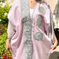 Pink & Silver Embroidered Handmade Abaya