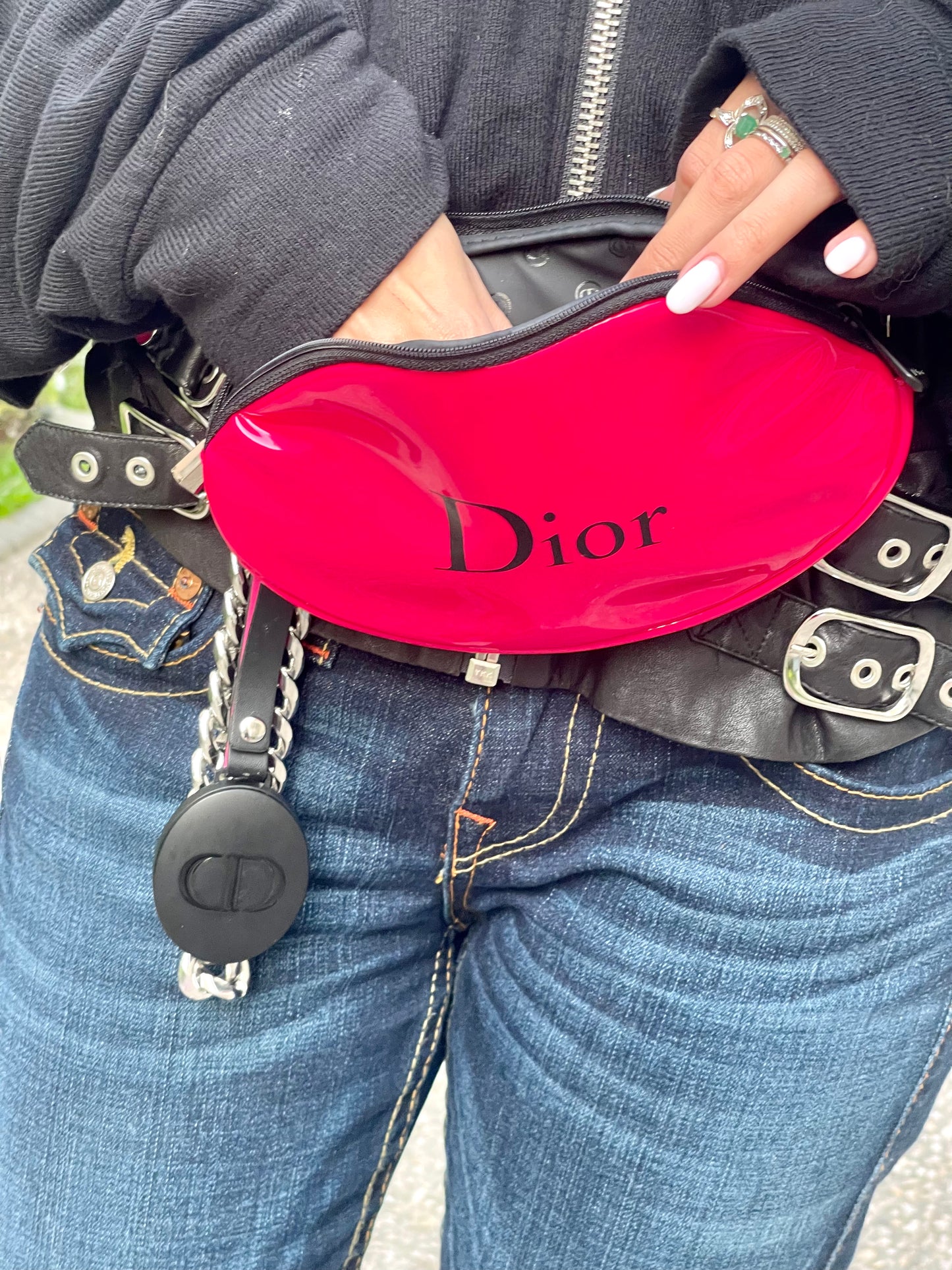 The kiss up cycled Dior pouch