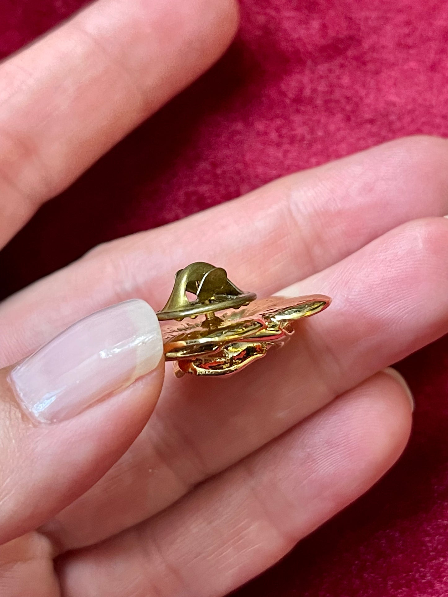 Flor Oro YSL Pin Auténtico Vintage